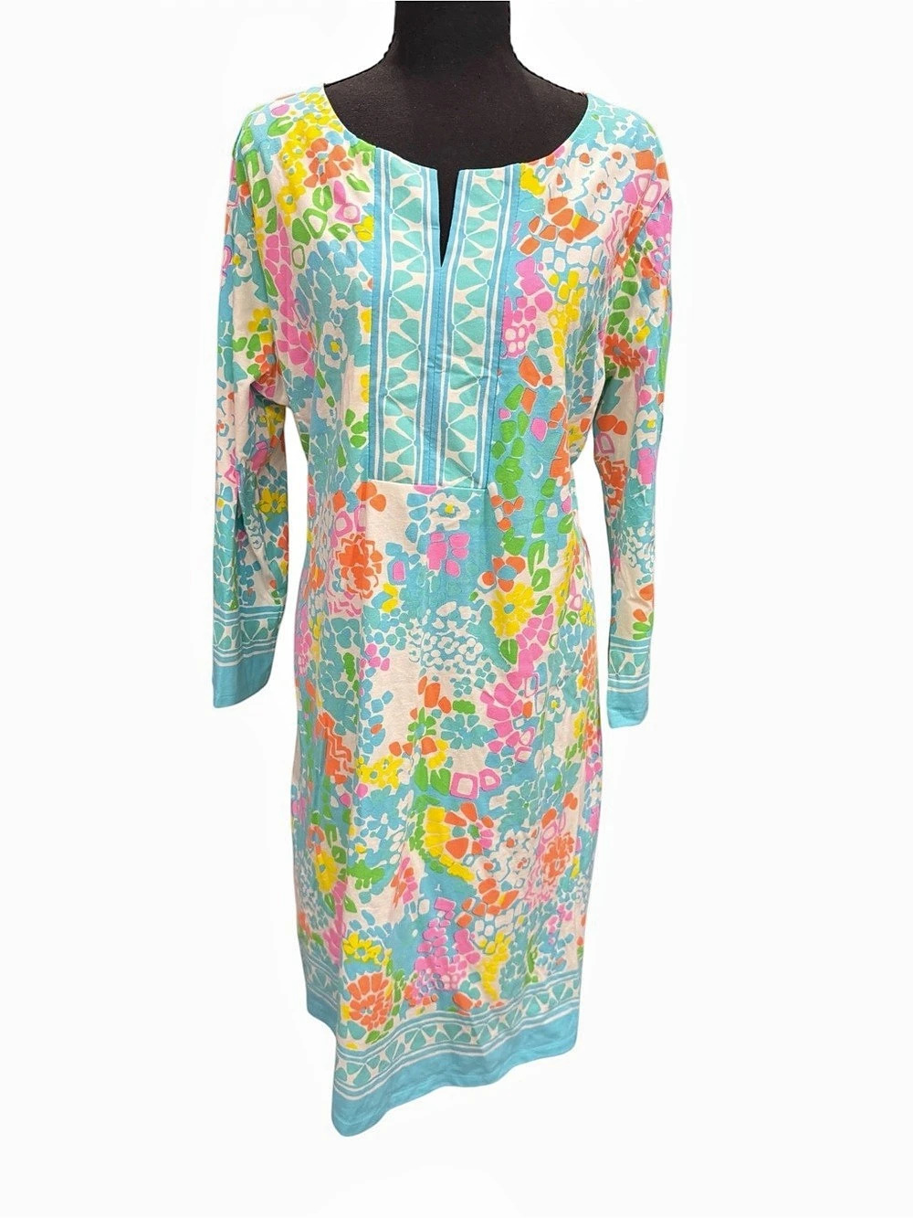 Barbara Erickson Floral Midi Dress in Blue & Multicolor